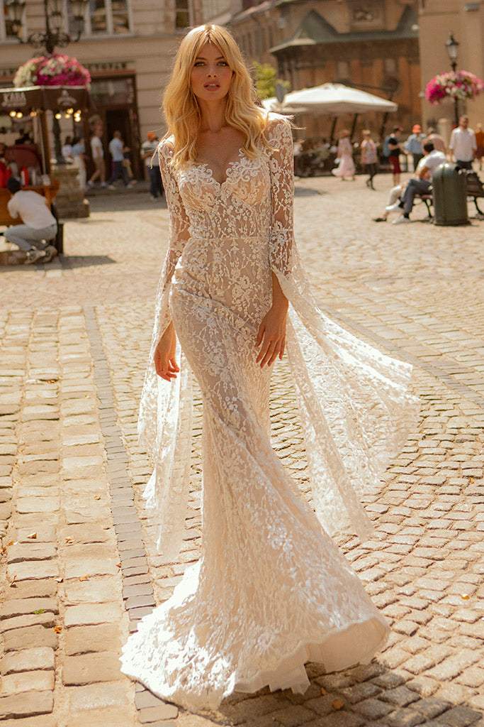 Venetian Yellow Wedding Dress-danddclothing-Classic Elegant Gowns,Royal Wedding Dresses,White