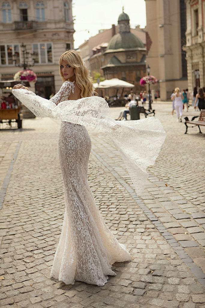 Venetian Yellow Wedding Dress-danddclothing-Classic Elegant Gowns,Royal Wedding Dresses,White