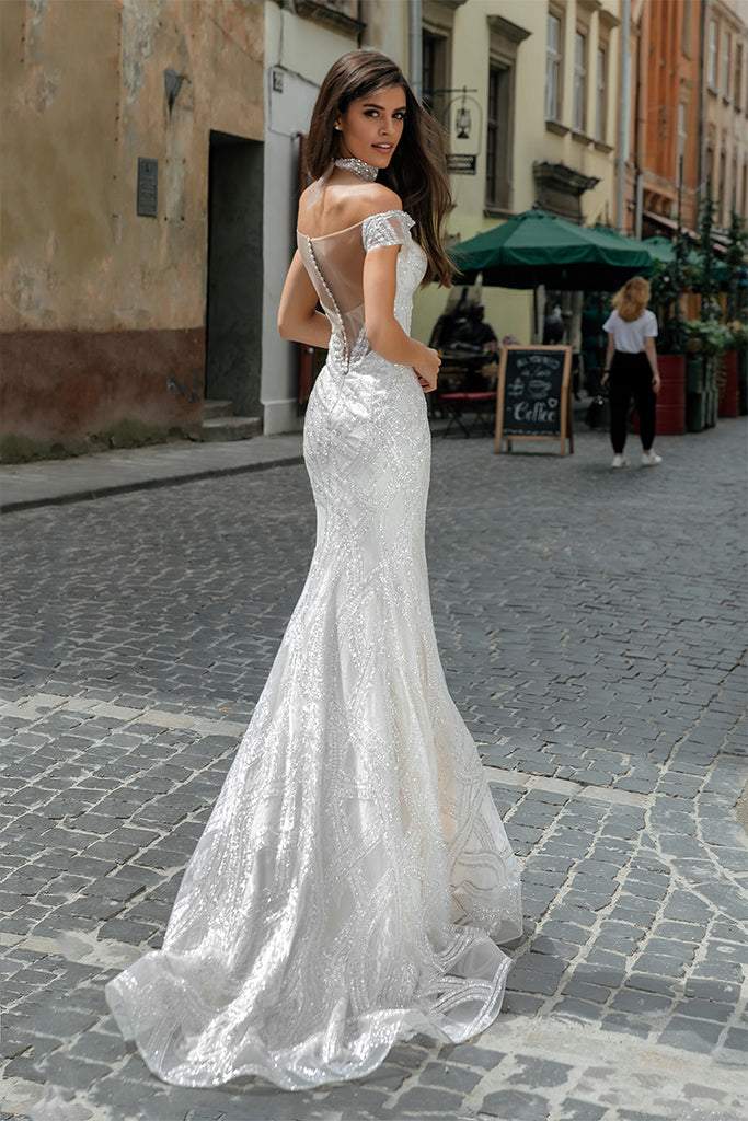 Chiffon White Wedding Dress | Wedding Gowns M / White / Lace Chiffon White Wedding Dress | Wedding Gowns M / White / Lace