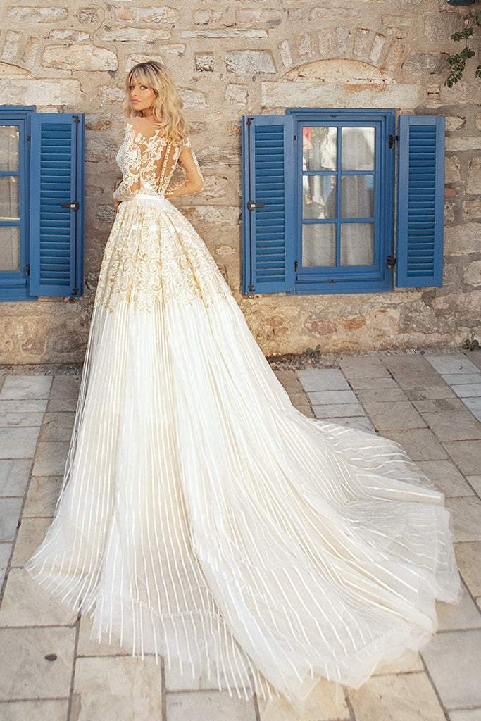 Wedding Gown Swarovski with Detachable Skirt – D&D Clothing