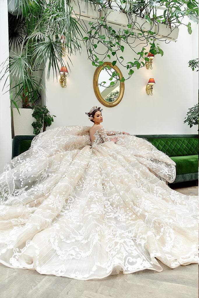 Royal Wedding Gown Long Sleeves - Main Image