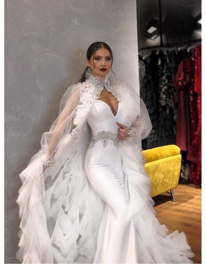Wedding Dress With Cover Up | Latest Wedding Dress XXL / White / Lace Wedding Dress With Cover Up | Latest Wedding Dress XXL / White / Lace
