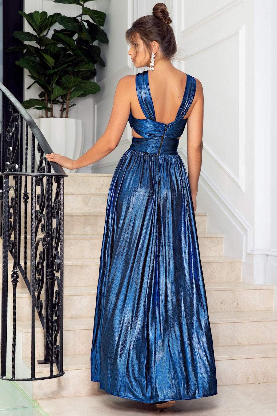 BLUE SHINING EVENING DRESS-danddclothing-Classic Elegant Gowns,Evening Dresses,Long