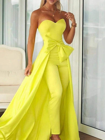 Atom Yellow Evening Dress-danddclothing-Classic Elegant Gowns,Evening Dresses,Long