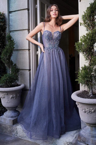 Nuke Blue Evening Dress-danddclothing-Classic Elegant Gowns,Evening Dresses,Long