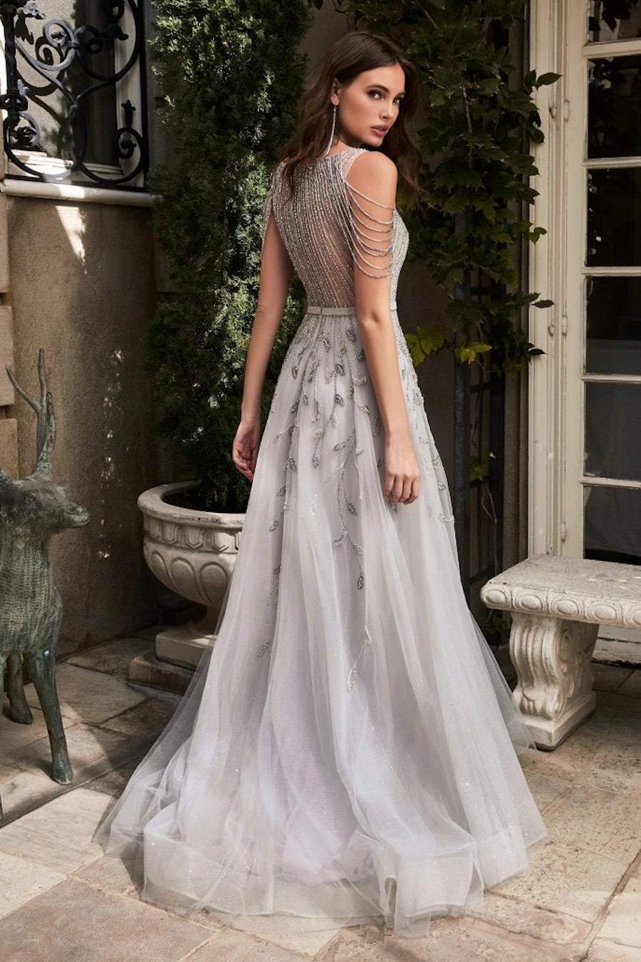 slim fit dress slacks Star Silver Evening Dress