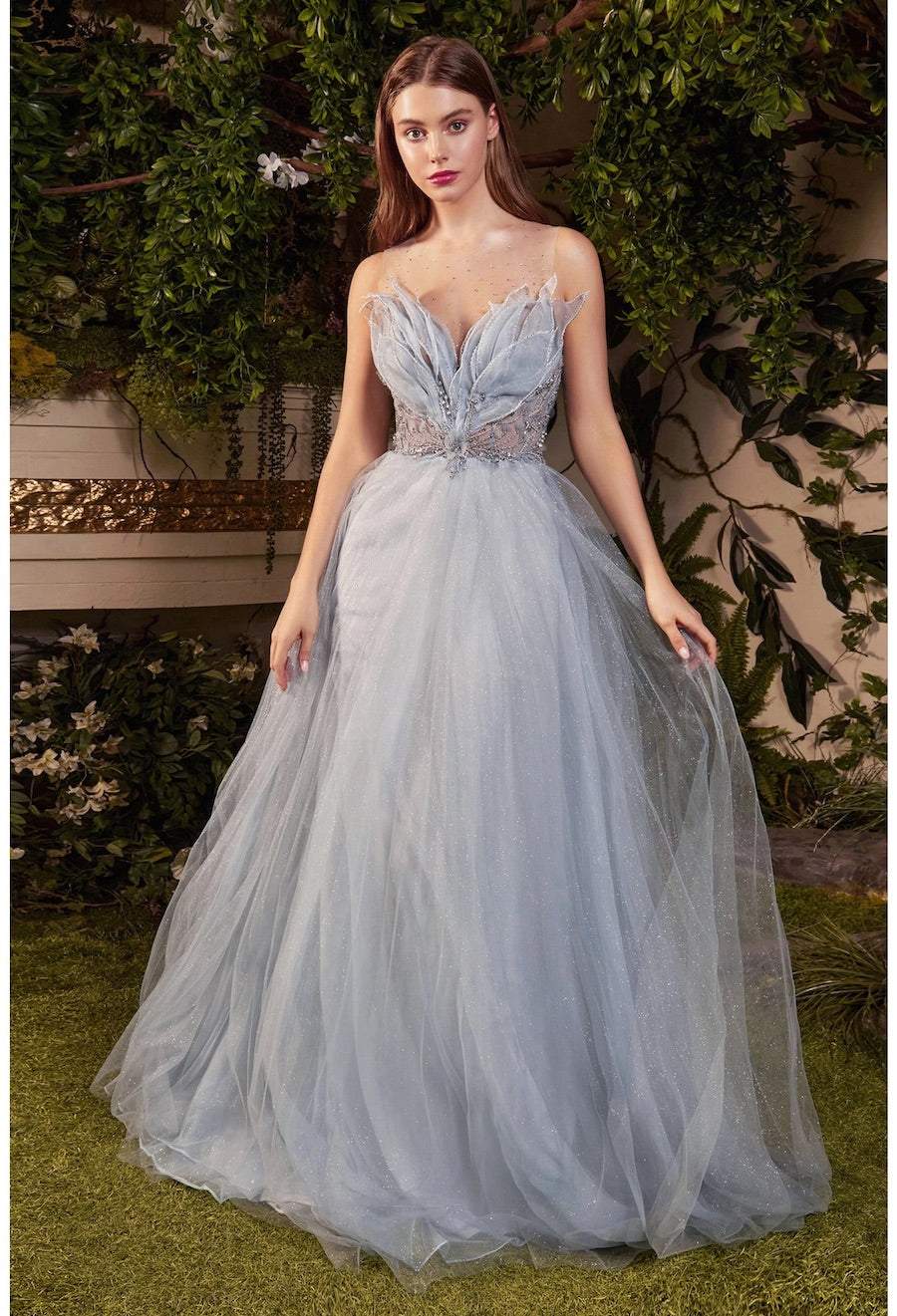 Calabro Blue Evening Dress-danddclothing-Classic Elegant Gowns,Evening Dresses,Long