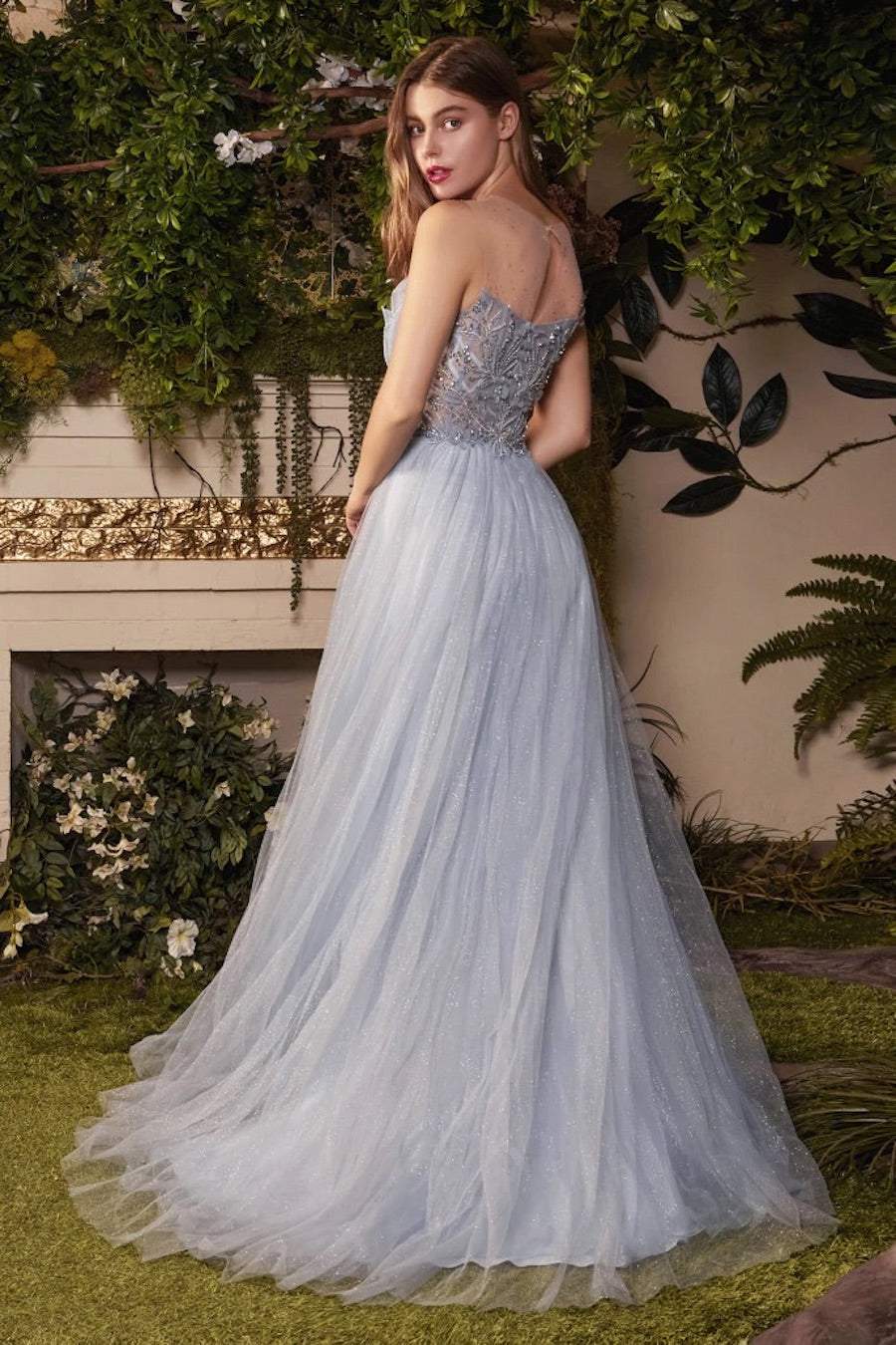 Calabro Blue Evening Dress-danddclothing-Classic Elegant Gowns,Evening Dresses,Long