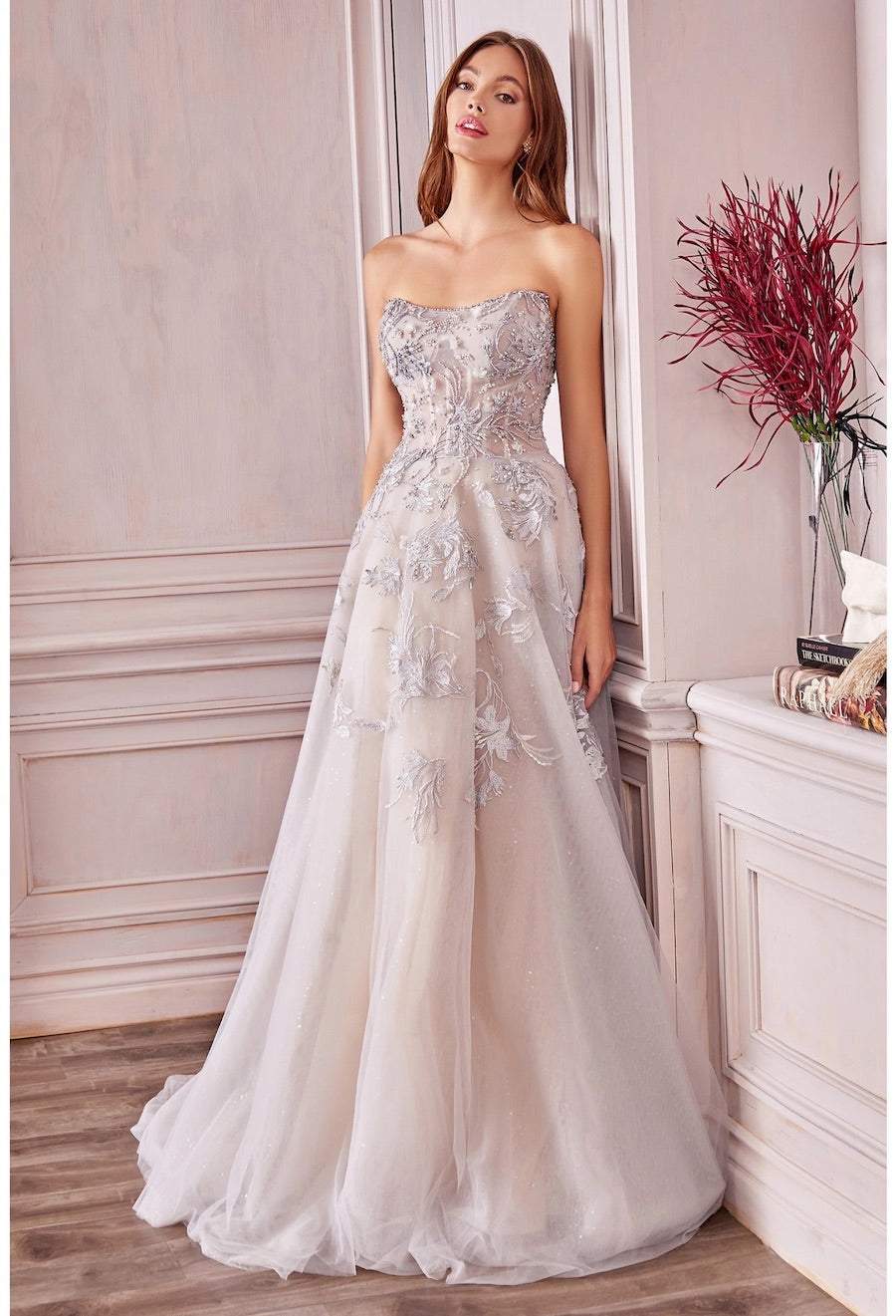 Bluish Evening Dress-danddclothing-Classic Elegant Gowns,Evening Dresses,Long