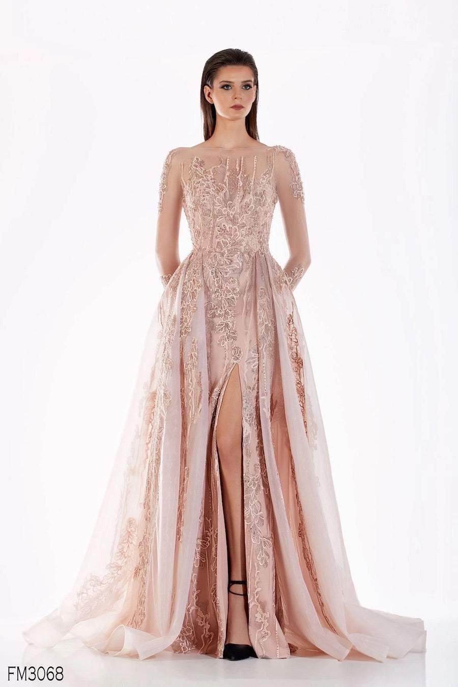 Spire Pink Evening Dress-danddclothing-Classic Elegant Gowns,Evening Dresses,Long