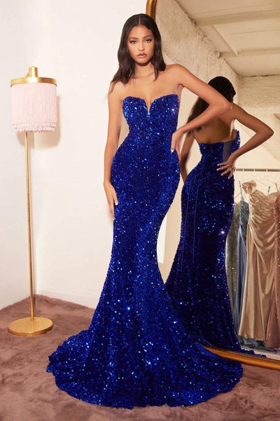 Space Blue Evening Dress-danddclothing-Classic Elegant Gowns,Evening Dresses,Long