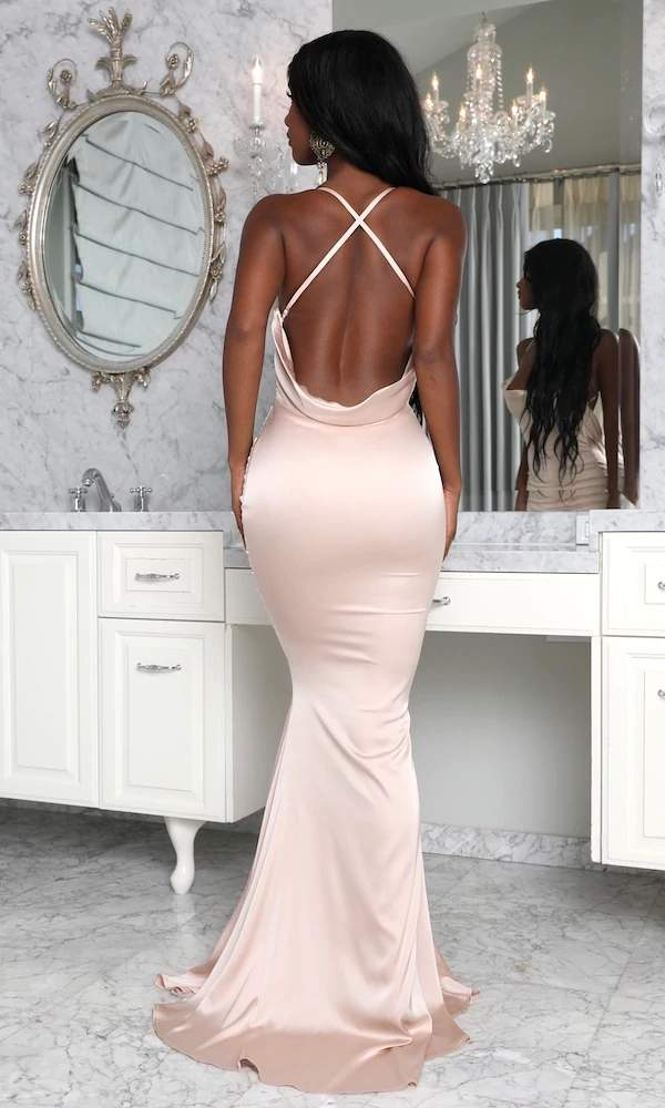 Natch Crme Evening Dress| Evening Dresses XL / Crme / Satin
