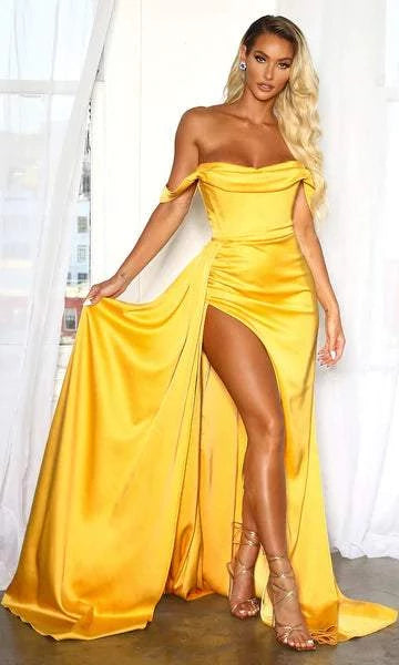 Official Yellow Evening Dress-danddclothing-Classic Elegant Gowns,Evening Dresses,Long