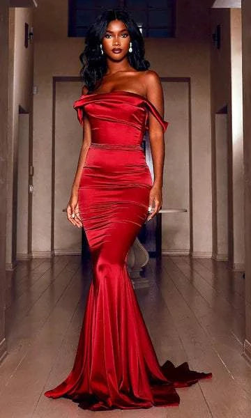 Rough Red Evening Dress-danddclothing-Classic Elegant Gowns,Evening Dresses,Long