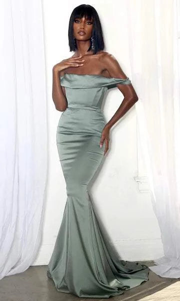 New Grey Evening Dress-danddclothing-Classic Elegant Gowns,Evening Dresses,Long