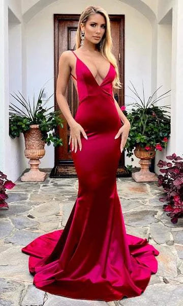 Quiet Red Evening Dress-danddclothing-Classic Elegant Gowns,Evening Dresses,Long