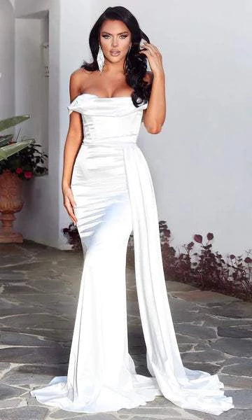 Different Whites Evening Dress-danddclothing-Classic Elegant Gowns,Evening Dresses,Long