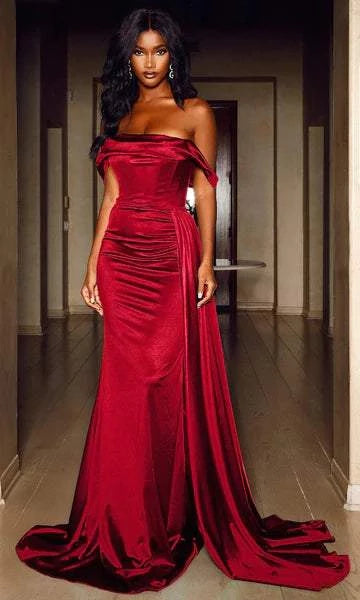 Lacey Red Evening Dress-danddclothing-Classic Elegant Gowns,Evening Dresses,Long