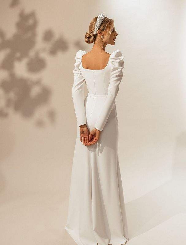 Wisdom White Wedding Dress-danddclothing-A-line,Classic Elegant Gowns,Royal Wedding Dresses,White