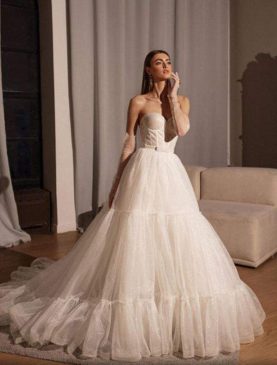Madeira White Wedding Dress-danddclothing-A-line,Classic Elegant Gowns,Royal Wedding Dresses,White