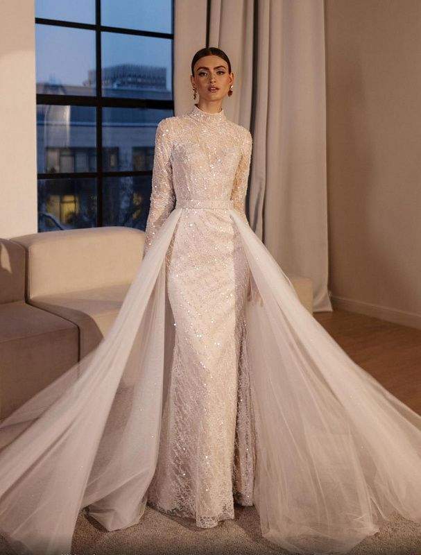 Pavilion White Wedding Dress| Wedding Gowns L / White / Lace