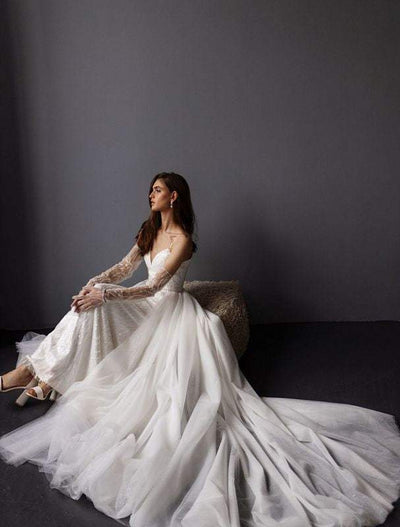 Stamnos White Wedding Dress-danddclothing-Classic Elegant Gowns,Mermaid,Royal Wedding Dresses,White