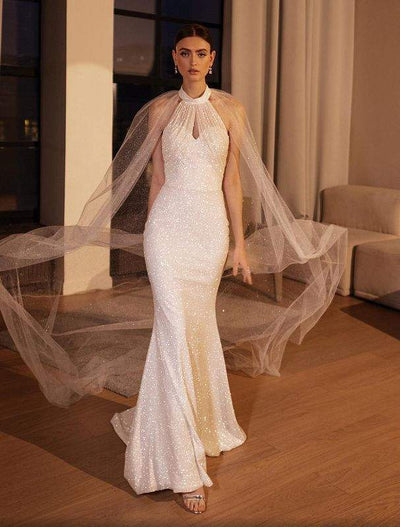 Shim White Wedding Dress-danddclothing-Classic Elegant Gowns,Mermaid,Royal Wedding Dresses,White