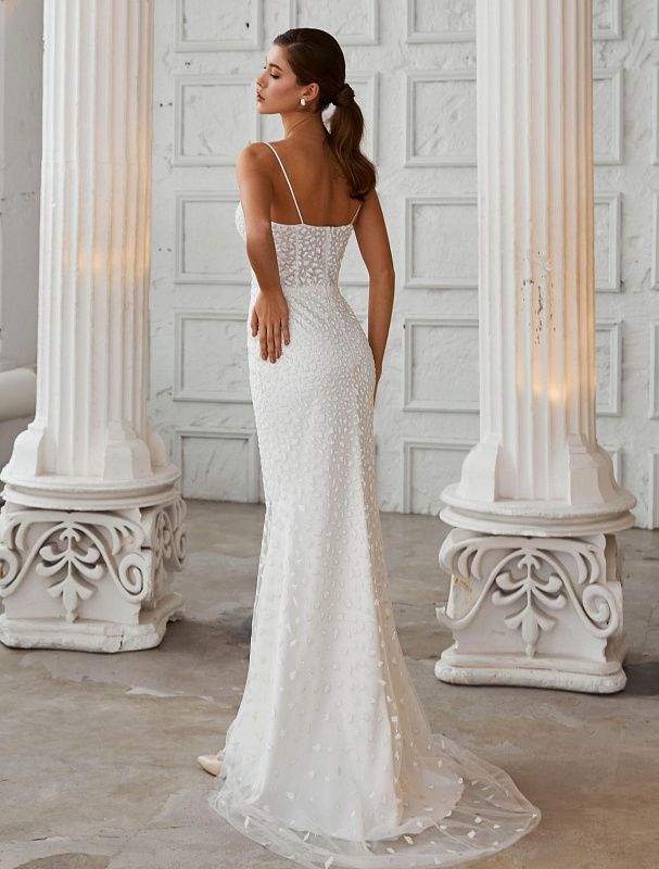 White Head Wedding Dress| Wedding Gowns XXL / White / Lace