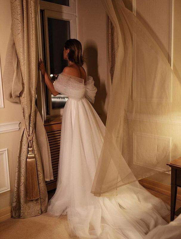 Cohosh White Wedding Dress-danddclothing-A-line,Classic Elegant Gowns,Royal Wedding Dresses,White
