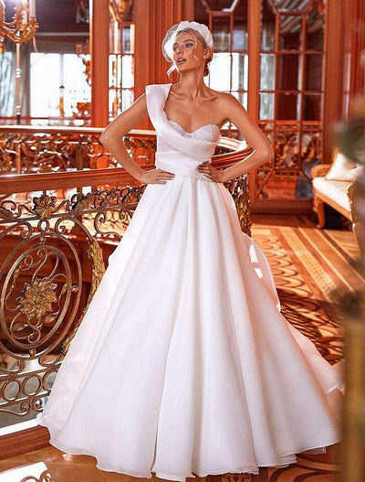 Earth White Wedding Dress-danddclothing-Ball Gown,Classic Elegant Gowns,Royal Wedding Dresses,White