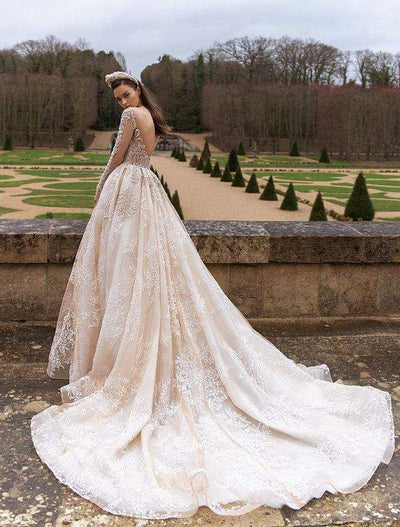 Chalk White Wedding Dress-danddclothing-A-line,Classic Elegant Gowns,Royal Wedding Dresses,White