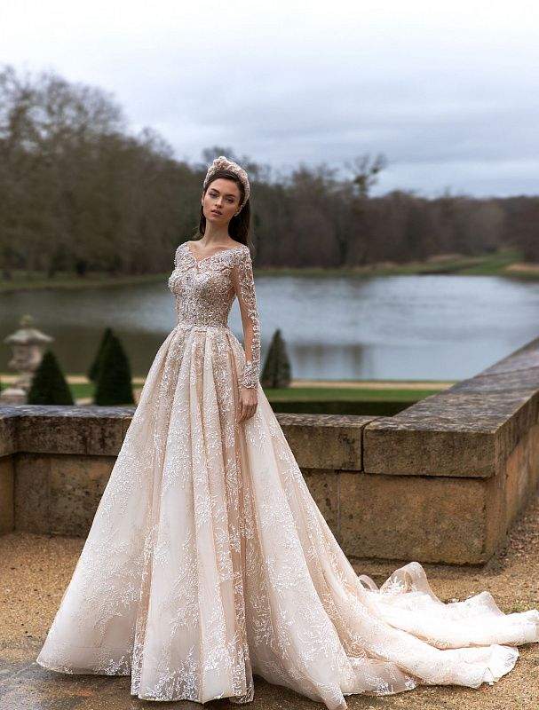 Chalk White Wedding Dress| Wedding Gowns XL / White / Lace Chalk White Wedding Dress| Wedding Gowns XL / White / Lace
