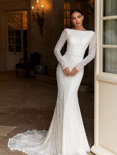 Non White Wedding Dress-danddclothing-Classic Elegant Gowns,Mermaid,Royal Wedding Dresses,White