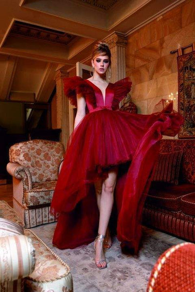 Mozz Red Evening Dress-danddclothing-Classic Elegant Gowns,Evening Dresses,Long