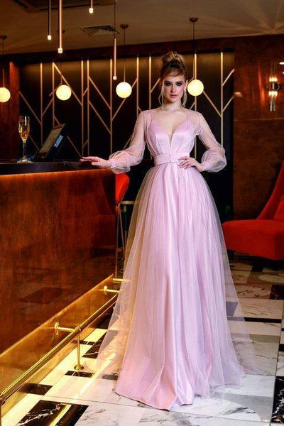Virginia Pink Evening Dress-danddclothing-Classic Elegant Gowns,Evening Dresses,Long