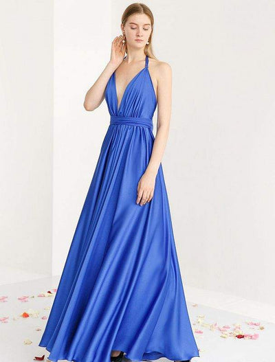 Usher Blue Evening Dress-danddclothing-Classic Elegant Gowns,Evening Dresses,Long