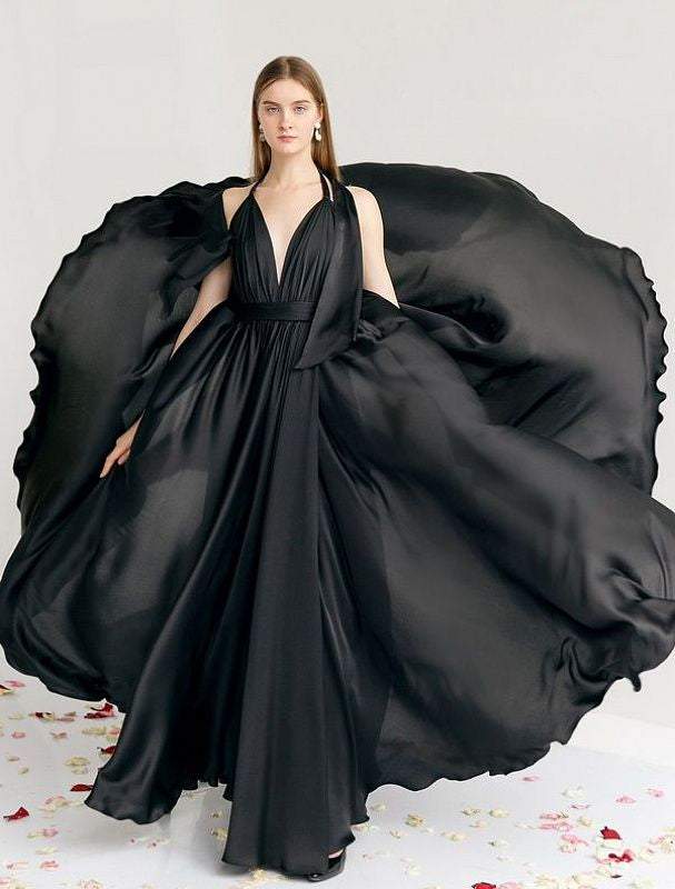 Uninitiated Black Evening Dress-danddclothing-Classic Elegant Gowns,Evening Dresses,Long