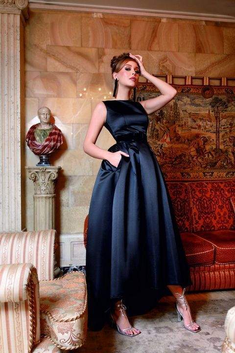 Orvieto Black Evening Dress-danddclothing-Classic Elegant Gowns,Evening Dresses,Long