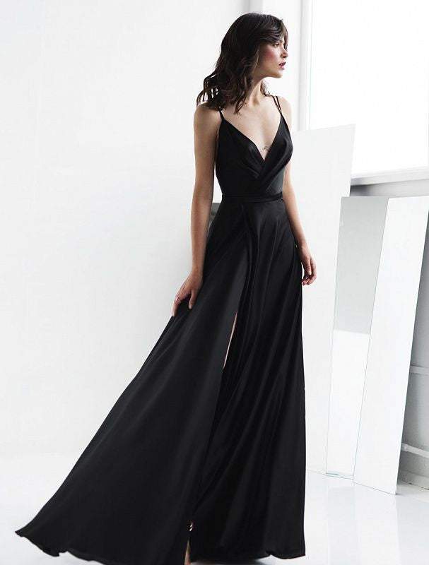 Riesling Black Evening Dress-danddclothing-Classic Elegant Gowns,Evening Dresses,Long