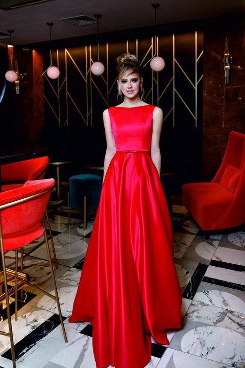 Rich Weed Red Evening Dress-danddclothing-Classic Elegant Gowns,Evening Dresses,Long