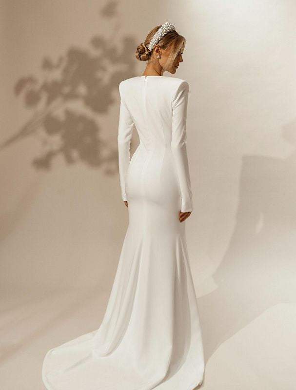Ring White Wedding Dress-danddclothing-Classic Elegant Gowns,Mermaid,Royal Wedding Dresses,White