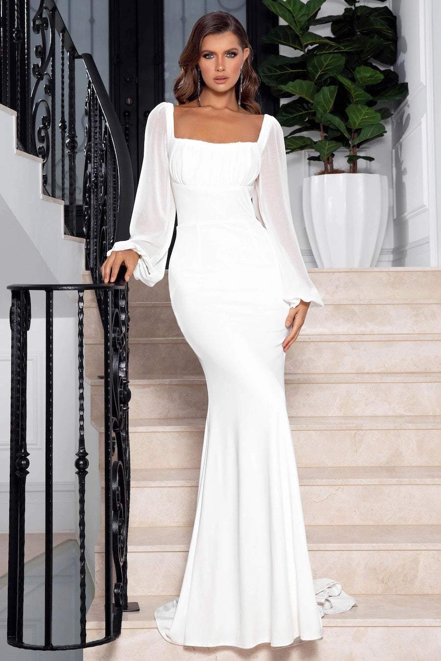 Candy White Evening Dress | Evening Dresses S / White / Satin Candy White Evening Dress | Evening Dresses S / White / Satin