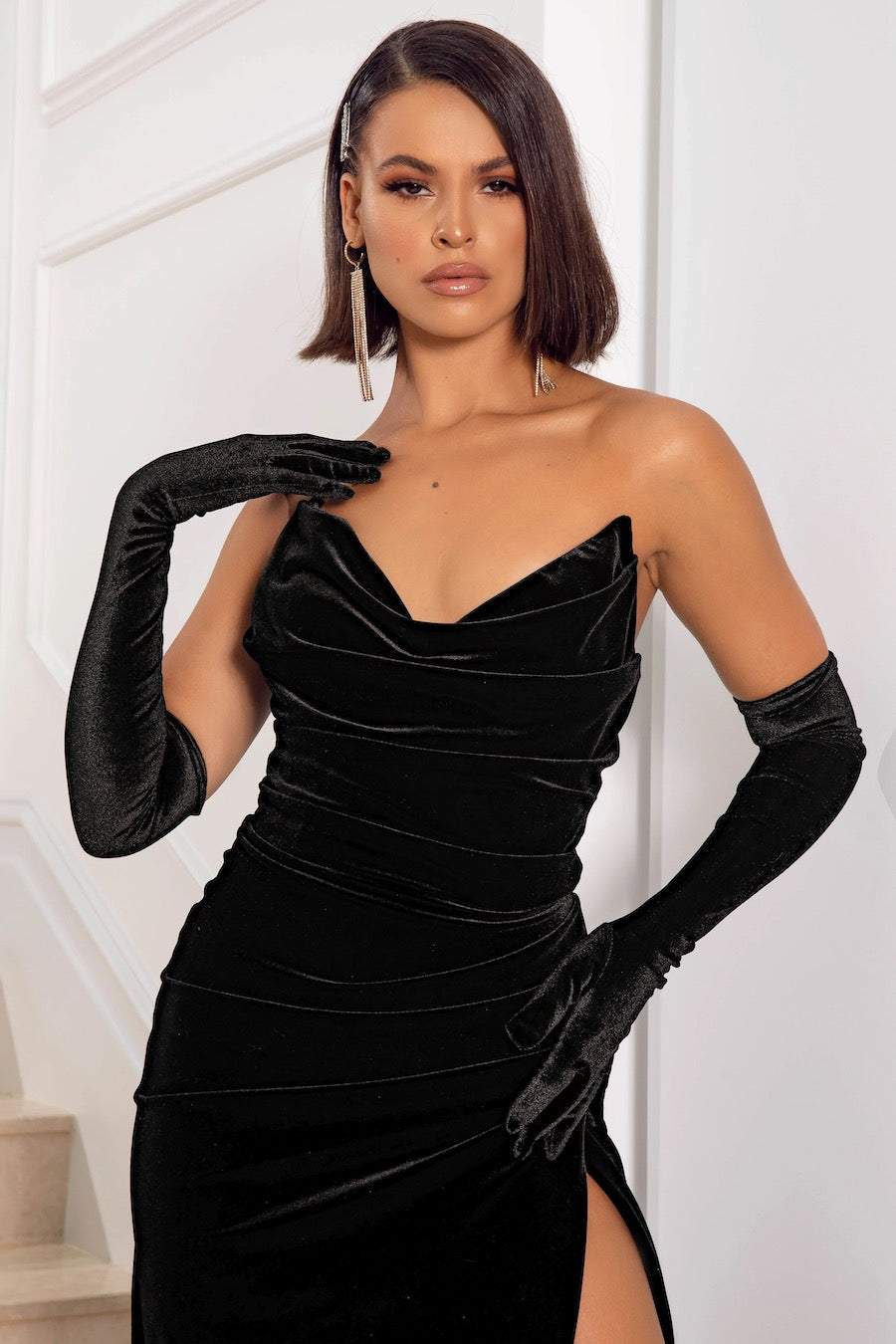 Ball Black Evening Dress | Evening Dresses XXXL / Black / Satin Ball Black Evening Dress | Evening Dresses XXXL / Black / Satin