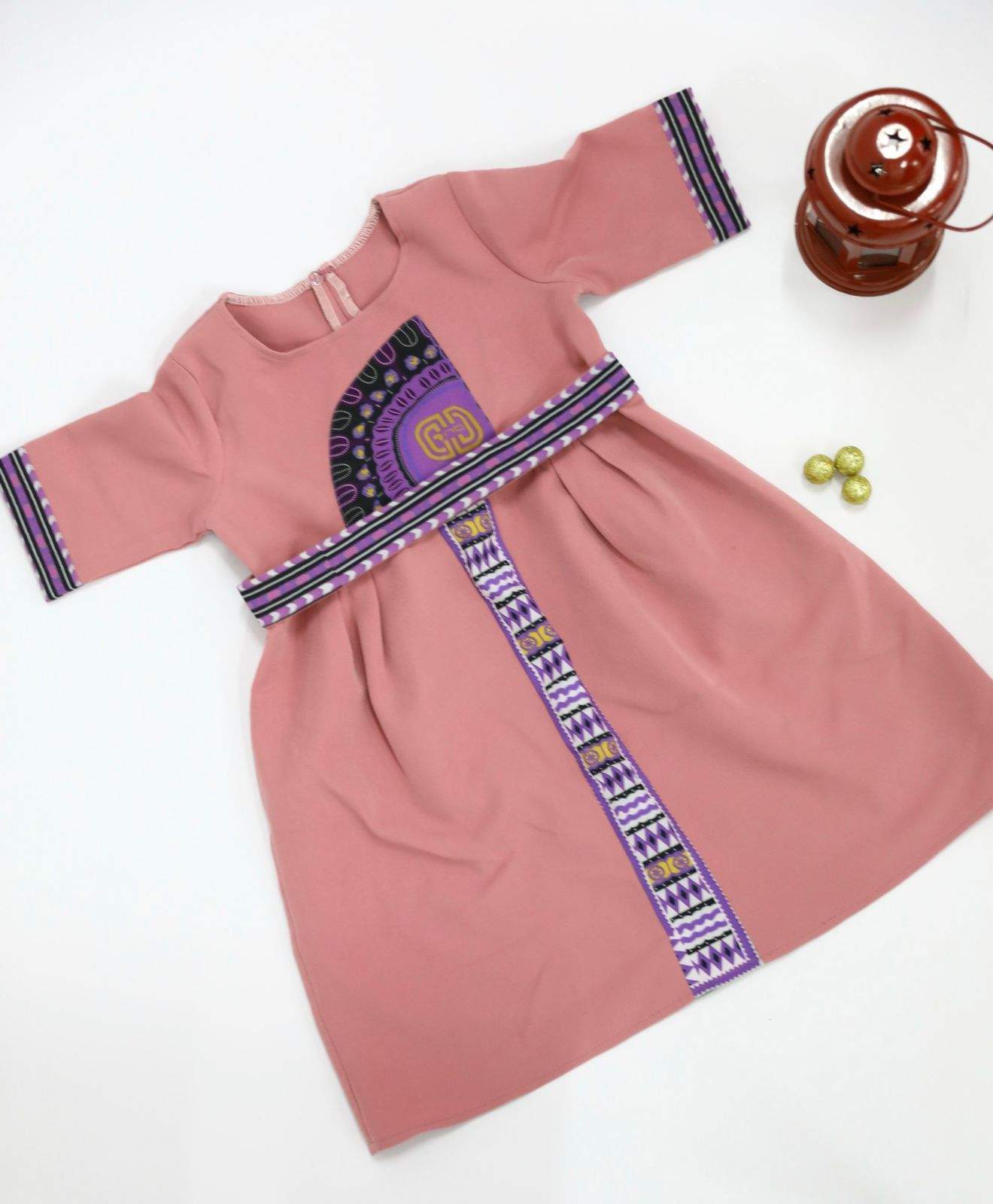 African Girls Dress Pink Dashiki-danddclothing-Kids