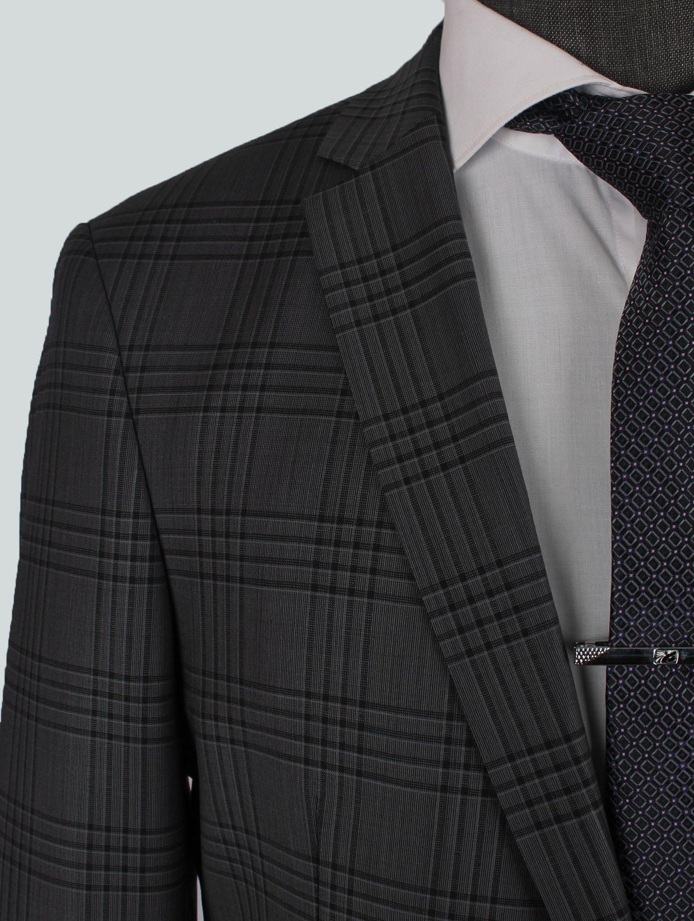 Stripe Coffee Gray Bespoke Men Suit Tailored