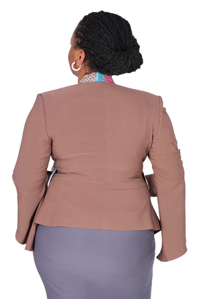 Brown African Business Ladies Jacket-danddclothing-AFRICAN WEAR FOR WOMEN,Brown,Jackets,Women Jackets