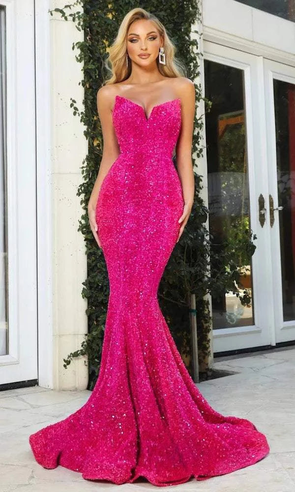 Style Pink Evening Dress| Evening Dresses S / Pink / Satin