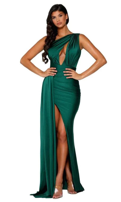 Sassy Green Evening Dress-danddclothing-Classic Elegant Gowns,Evening Dresses,Long