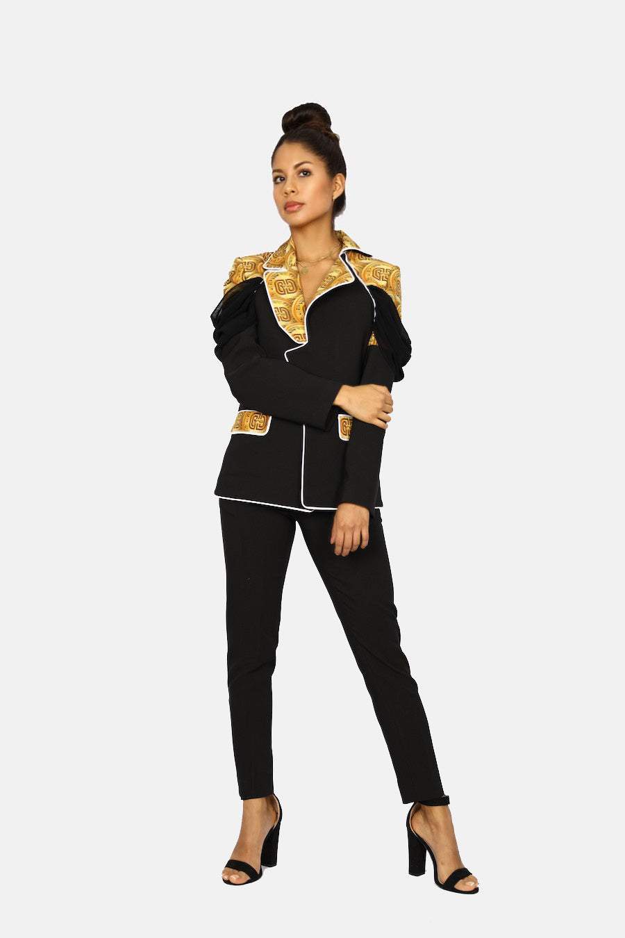 African Office Suit Black-danddclothing-AFRICAN WEAR FOR WOMEN,Black,Ladies Suits