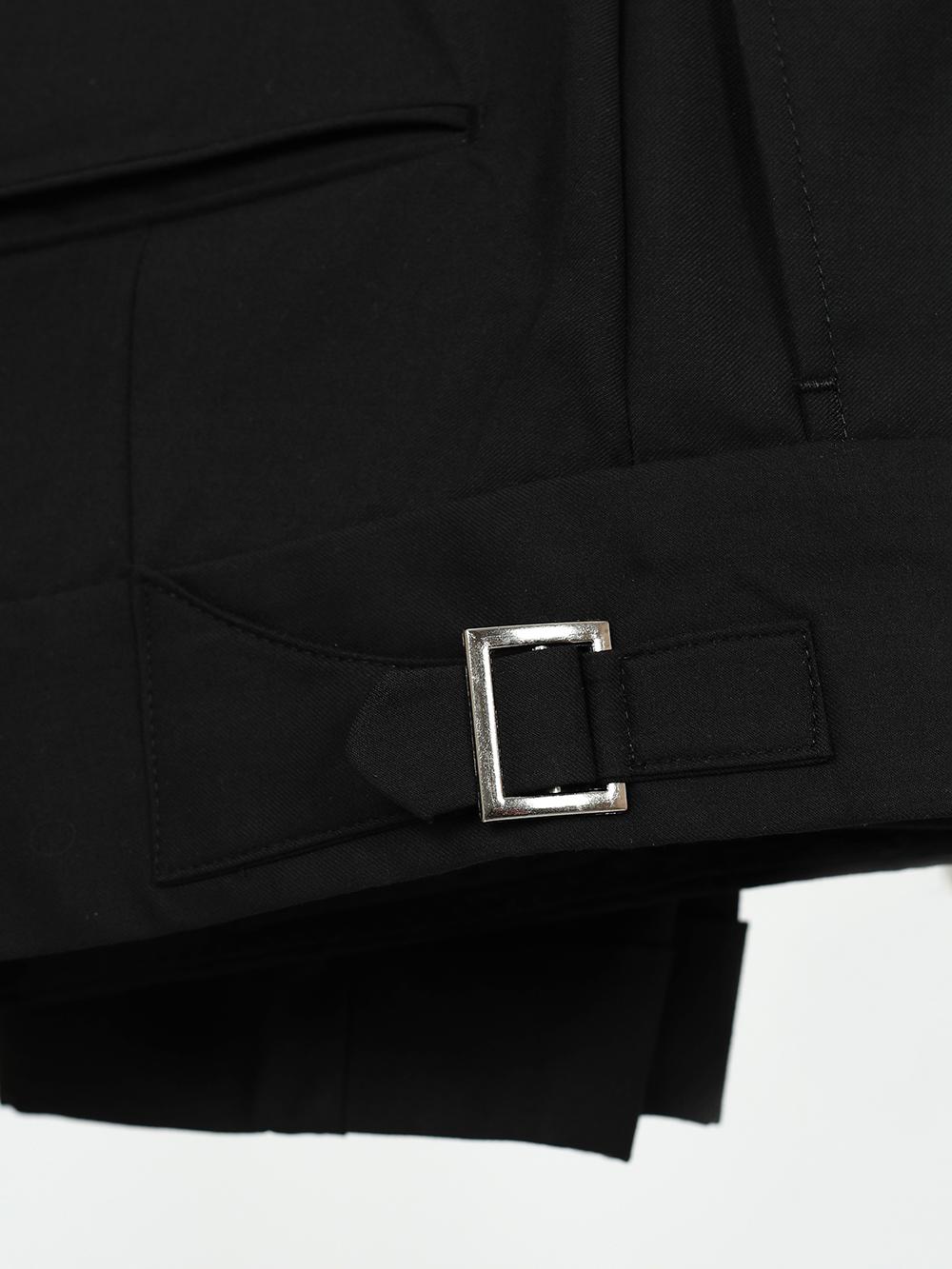 Three Piece Double Pocket Black Bespoke Men Suit Tailored